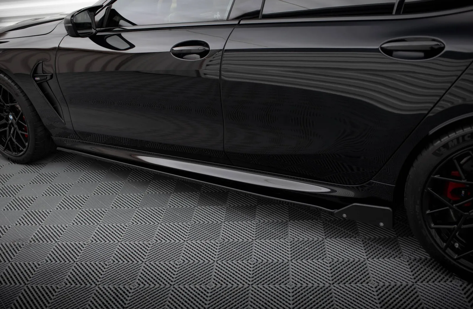 Side Skirts Diffusers V.1 + Flaps compatible with BMW M8 Gran Coupe F93 / 8 Gran Coupe M-Pack G16