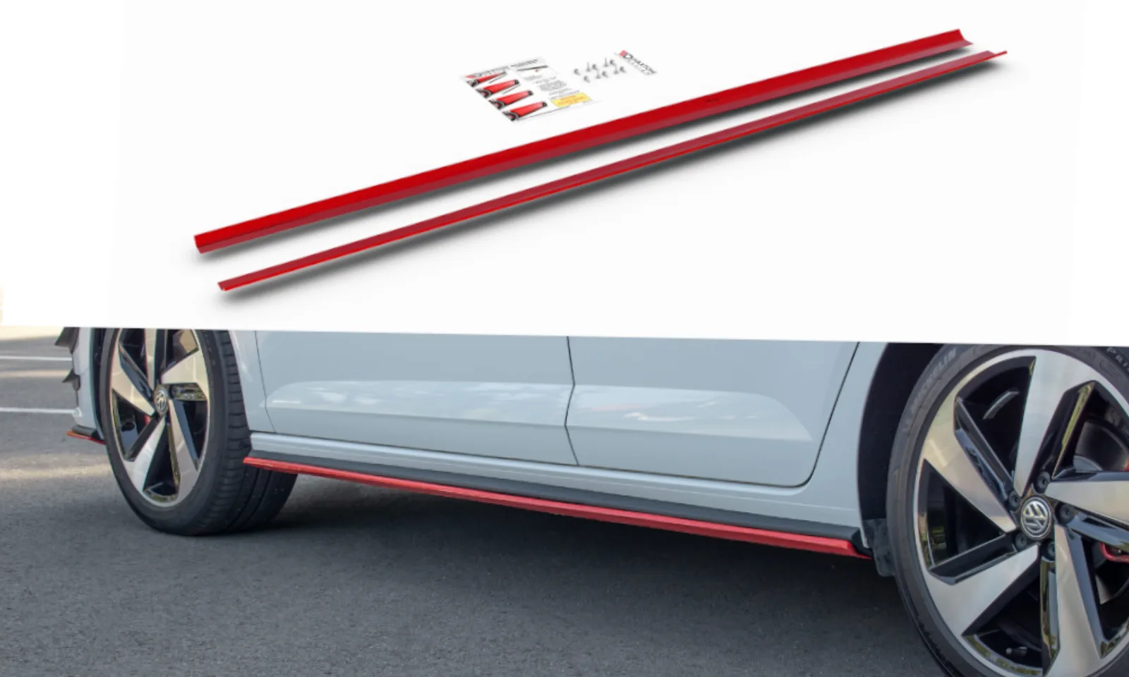 Side Skirts Diffusers compatible with Volkswagen Polo GTI / R-line Mk6
