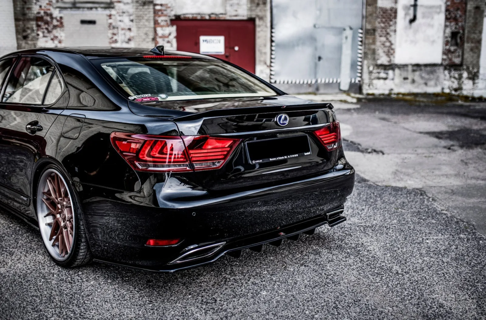Rear Splitter (With Diffuser) compatible with Lexus LS Mk4 Facelift