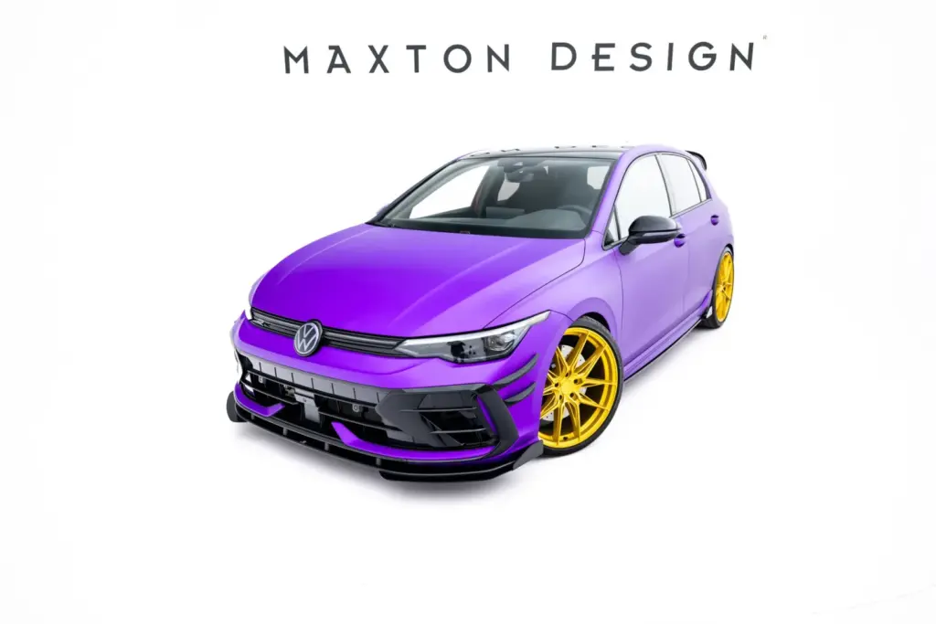 Front Splitter Street Pro + Flaps compatible with Volkswagen Golf R Hatchback Mk8 Facelift