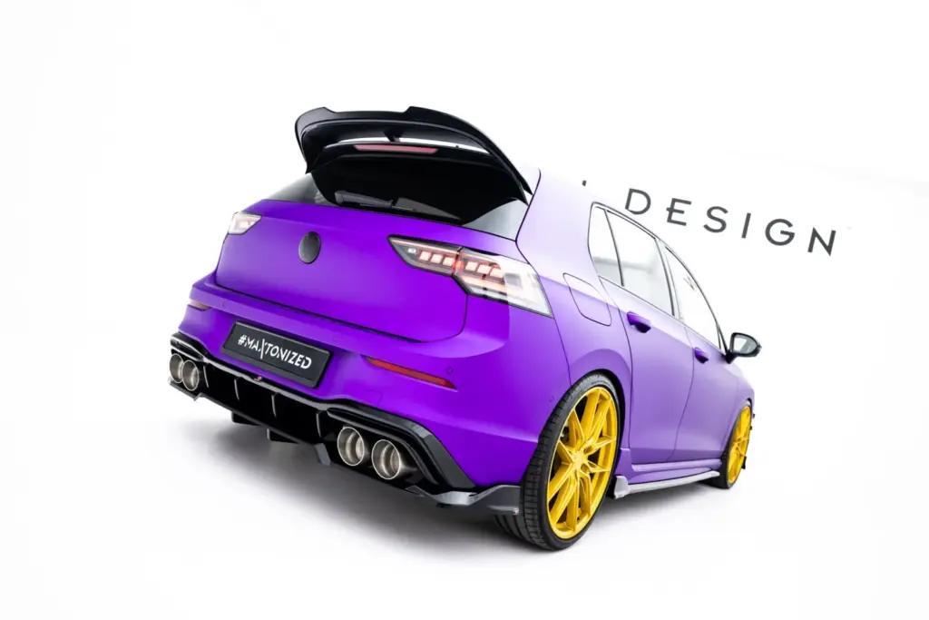 Rear Splitter (With Diffuser) V.1 compatible with Volkswagen Golf R Hatchback Mk8 / Mk8 Facelift