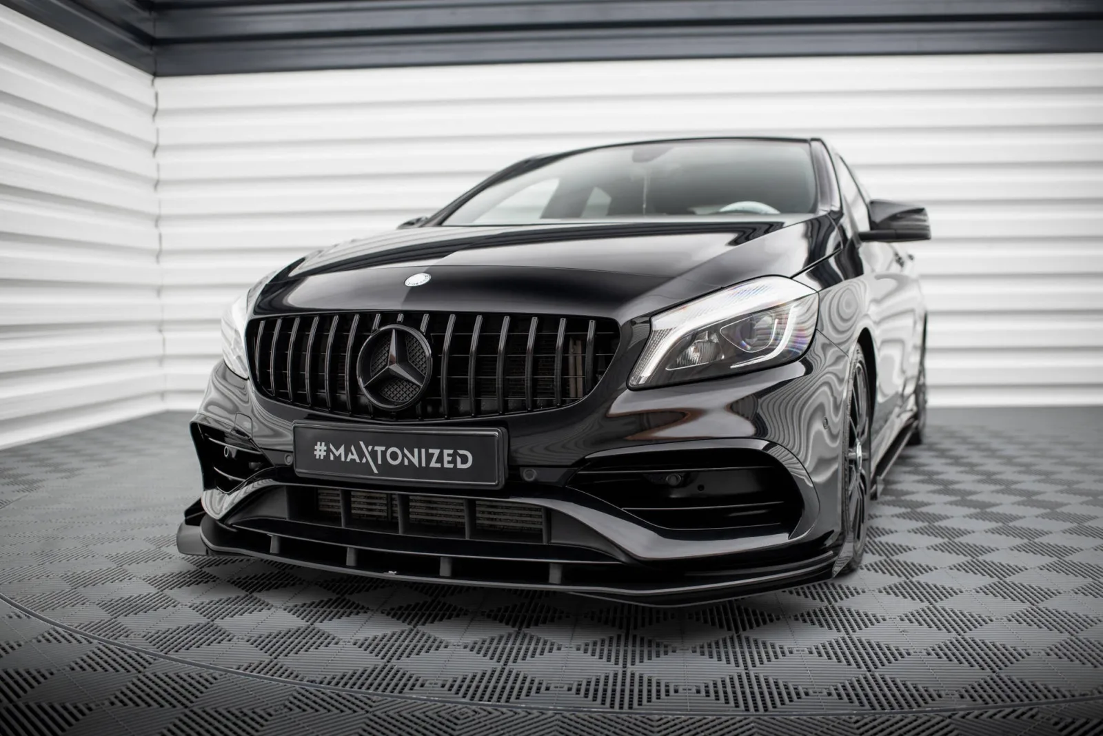 Front Splitter Street Pro + Flaps compatible with Mercedes-Benz A AMG-Line W176 Facelift