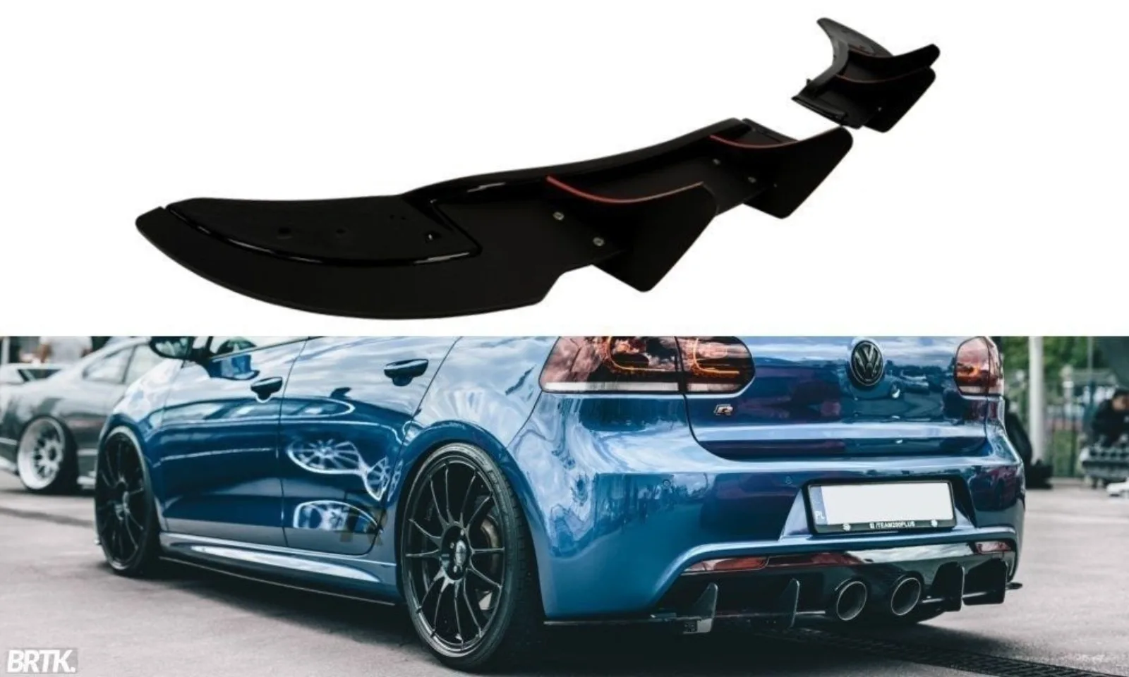 Rear Side Splitters compatible with VW Golf 6 R (CNC)