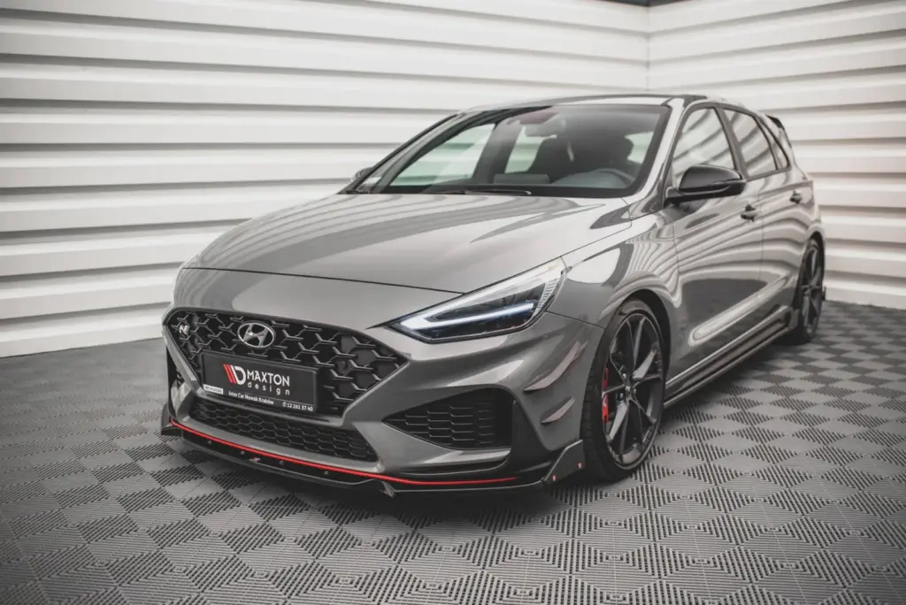 Front Splitter V.1 + Flaps compatible with Hyundai I30 N / I30 N-Line Hatchback/Fastback Mk3 Facelift
