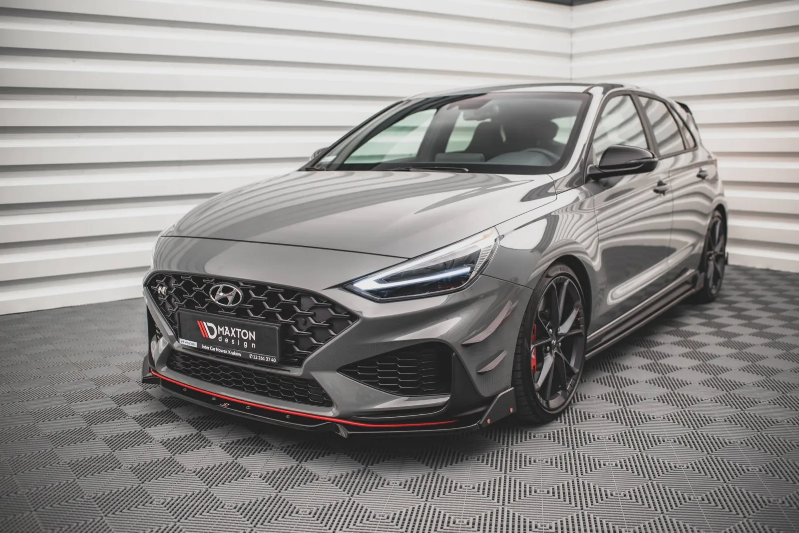 Front Splitter V.1 + Flaps compatible with Hyundai I30 N / I30 N-Line Hatchback/Fastback Mk3 Facelift