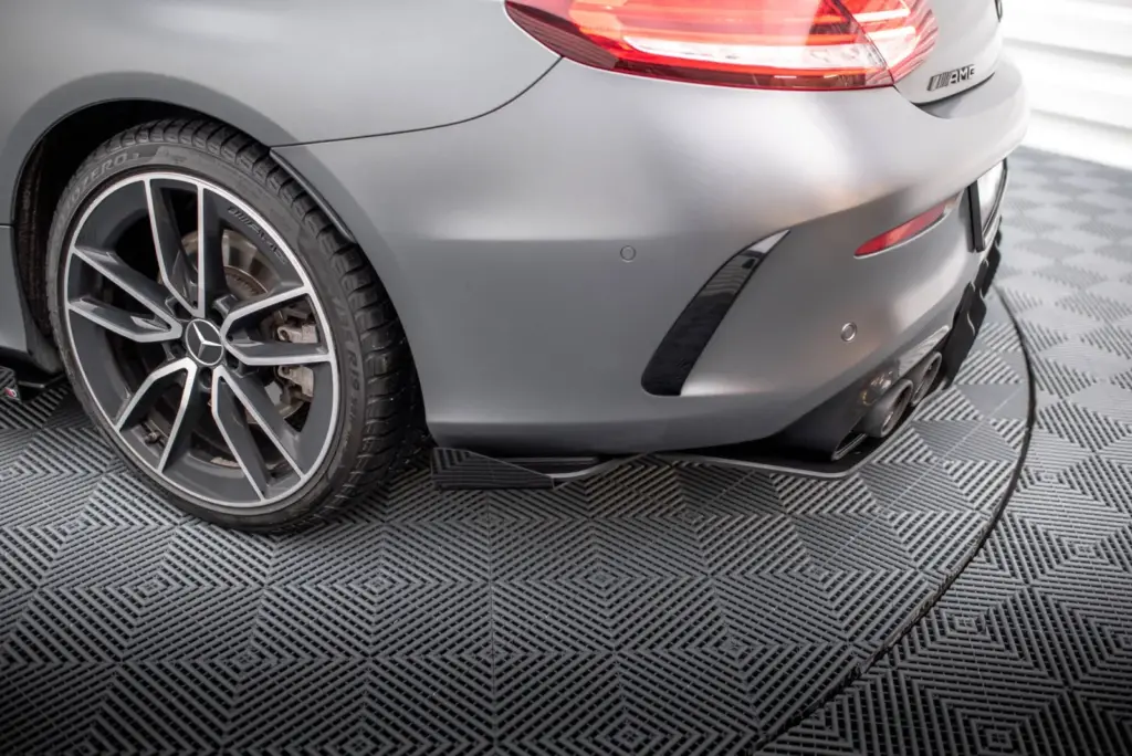 Rear Side Splitters Street Pro + Flaps compatible with Mercedes-AMG C43 Coupe / Cabrio C205 Facelift / A205 Facelift