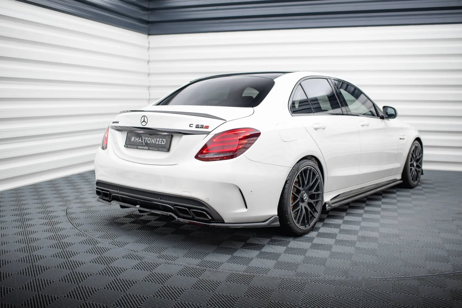 Rear Splitter (With Diffuser) compatible with Mercedes-AMG C63 Sedan / Estate W205 / S205
