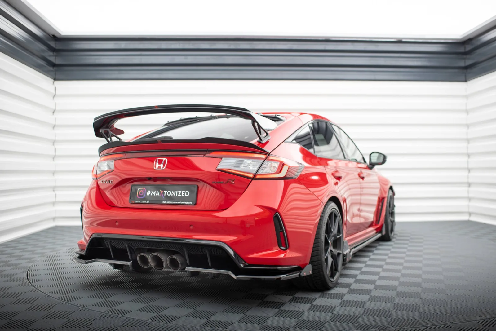 Rear Splitter (With Diffuser) V.1 + Flaps compatible with Honda Civic Type-R Mk 11