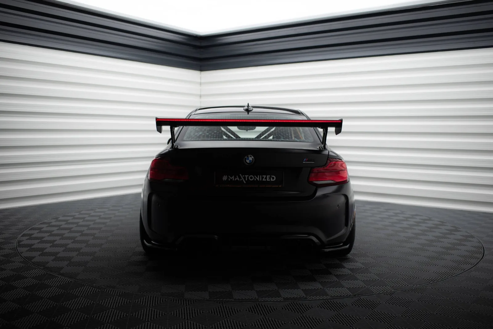 Carbon Spoiler With External Brackets + LED compatible with BMW M2 F87 / 2 / 2 M-Pack F22