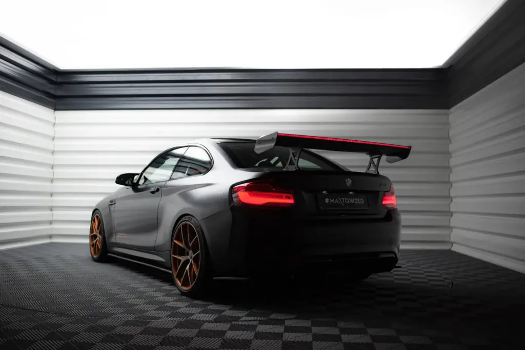 Carbon Spoiler With Internal Brackets + LED compatible with BMW M2 F87 / 2 / 2 M-Pack F22