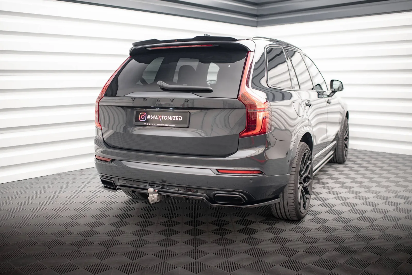 Rear Splitter (With Diffuser) compatible with Volvo XC90 R-Design Mk2 Facelift