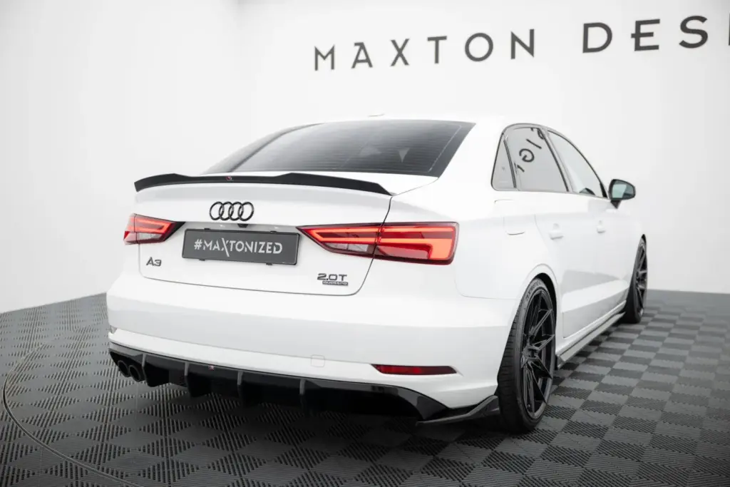 Rear Valance compatible with Audi A3 Sedan 8V Facelift (Version with double exhaust tip on one side)