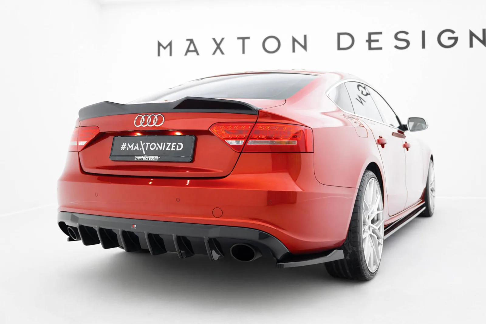 Rear Valance compatible with Audi A5 S-Line Sportback 8T (Version with single exhaust tips on both sides)