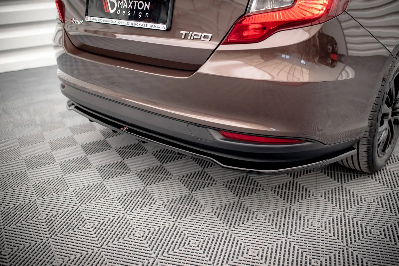 Rear Splitter (With Diffuser) compatible with Fiat Tipo S Sedan Mk1