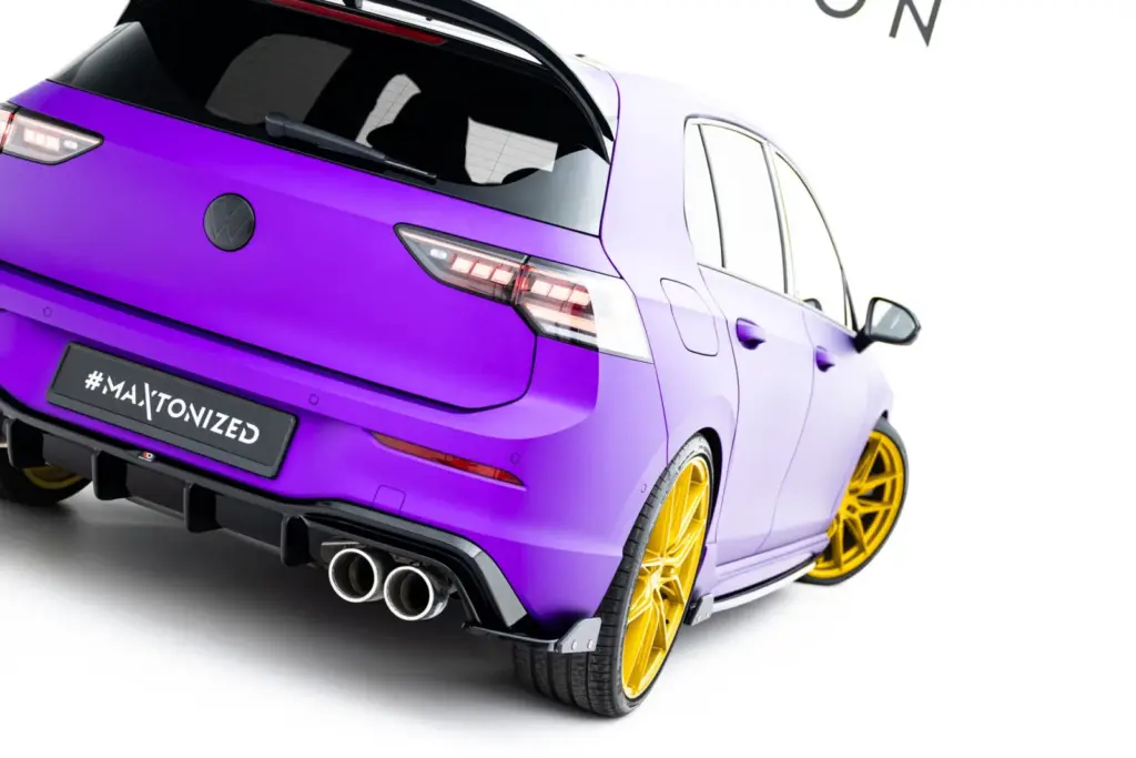 Rear Side Splitters V.6 + Flaps compatible with Volkswagen Golf R Hatchback Mk8 Facelift