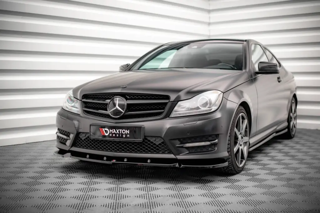 Front Splitter V.1 compatible with Mercedes-Benz C Coupe / Sedan / Estate AMG-Line C204 / W204 Facelift / S204 Facelift