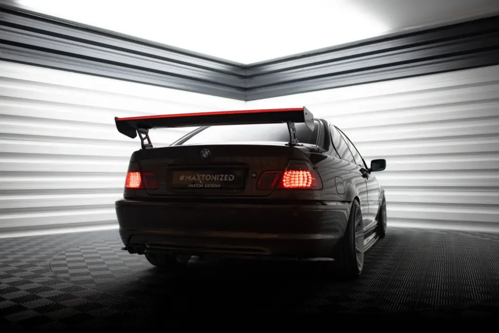 Carbon Spoiler With External Brackets + LED compatible with BMW 3 Coupe E46