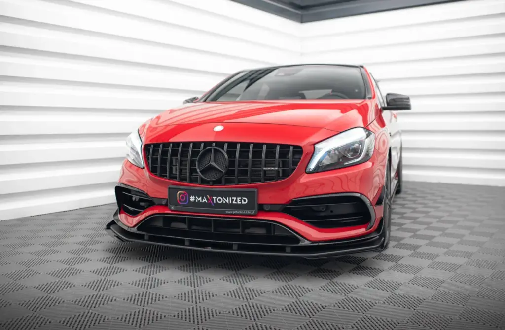 Front Splitter Street Pro + Flaps compatible with Mercedes-Benz A 45 AMG Aero W176 Facelift