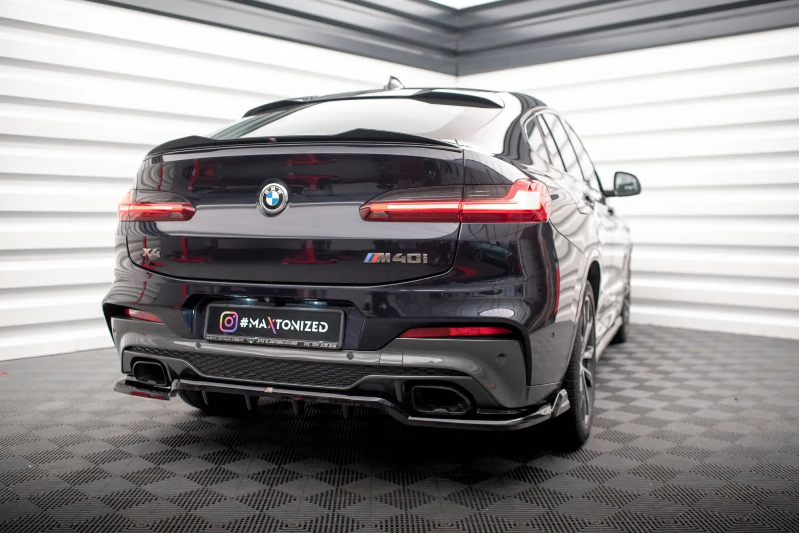 Rear Splitter (With Diffuser) V.2 compatible with BMW X4 M40i G02