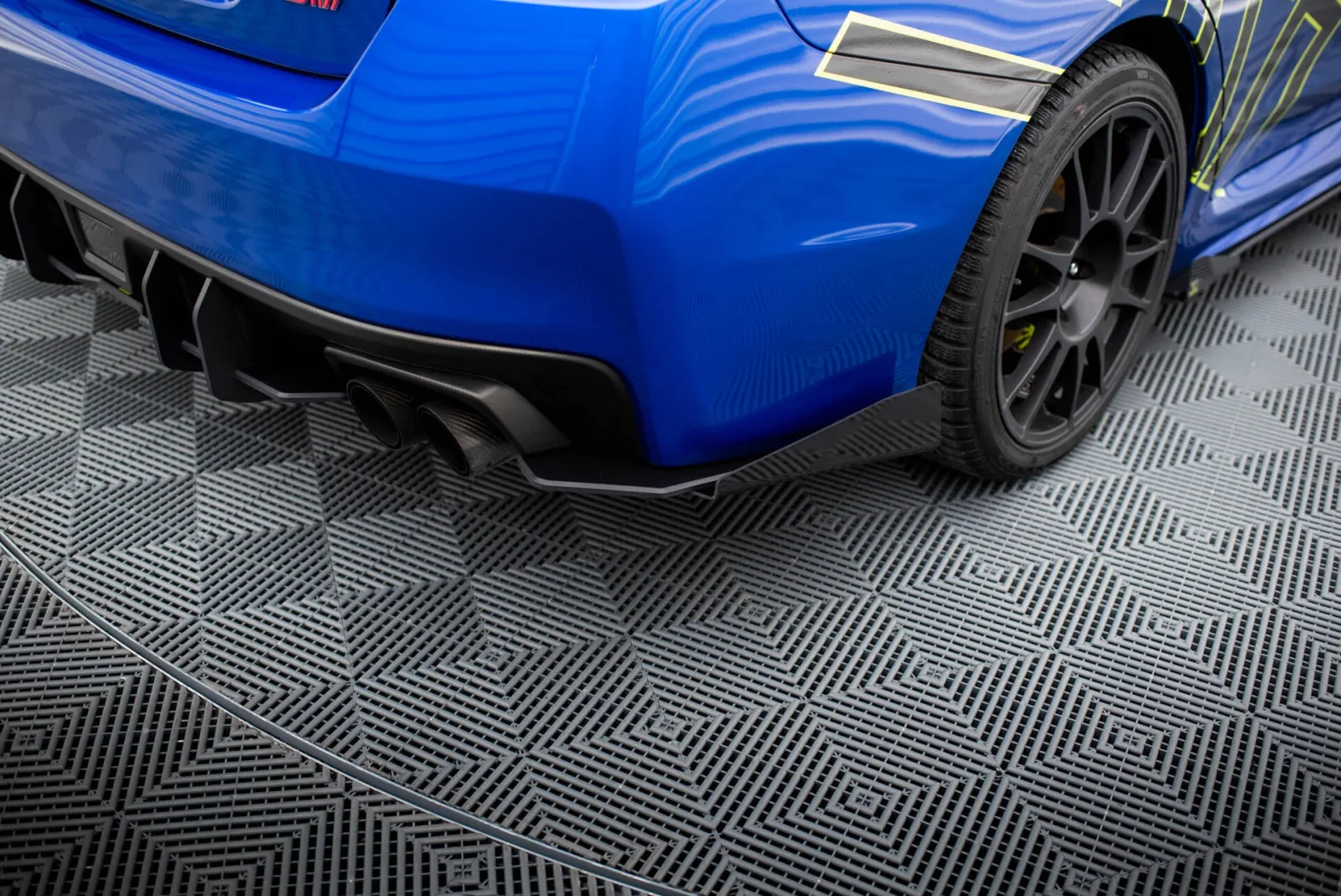 Rear Side Splitters Street Pro + Flaps compatible with Subaru WRX STI Mk1