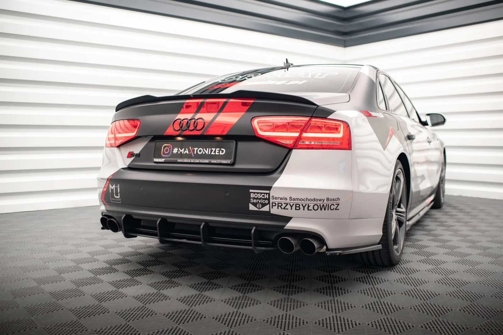 Rear Diffuser Street Pro compatible with Audi S8 D4