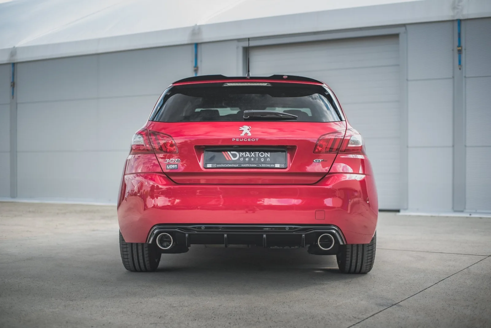 Rear Valance + Exhaust Tips Imitation compatible with Peugeot 308 GT Mk2 Facelift