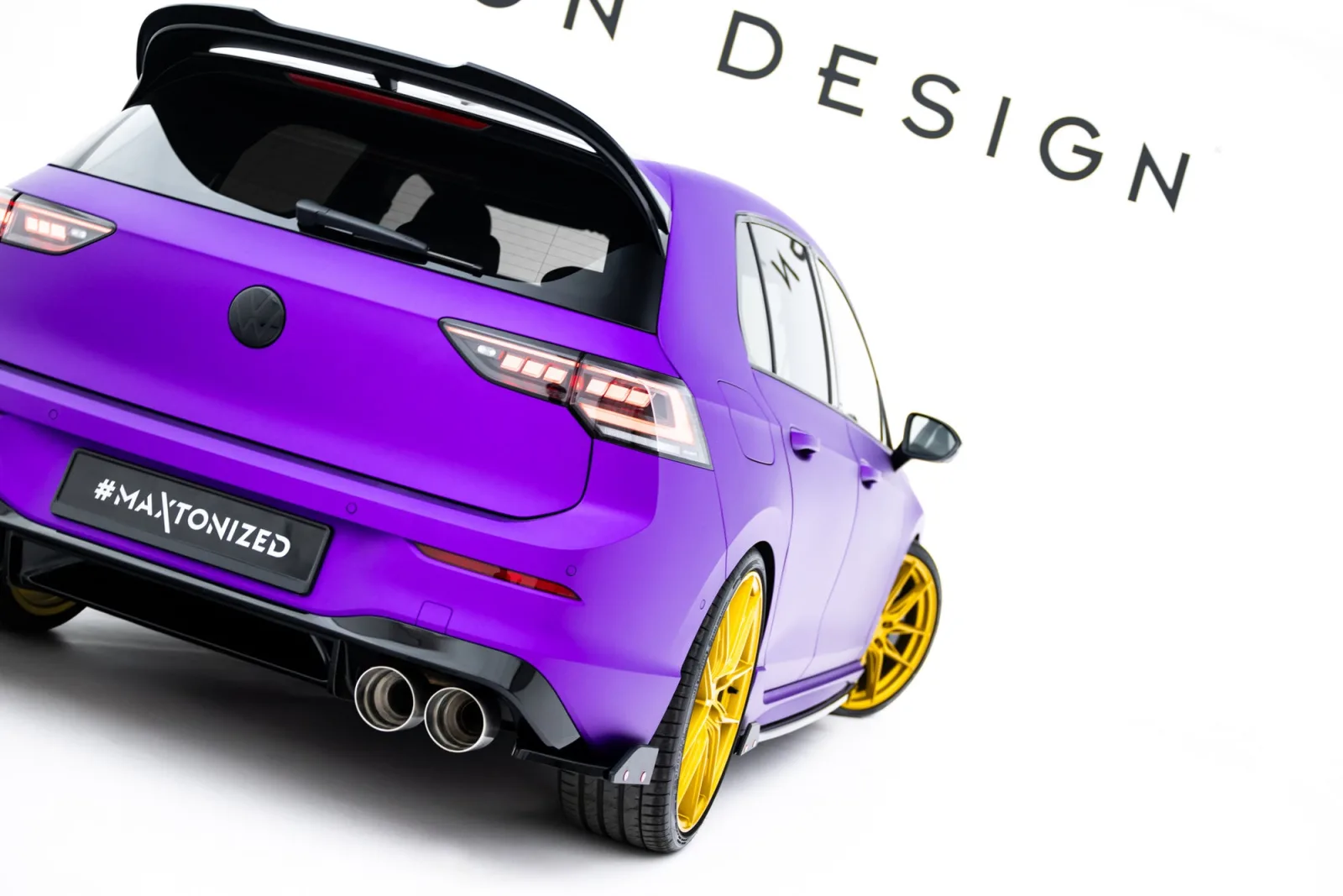 Rear Side Splitters V.2 + Flaps compatible with Volkswagen Golf R Hatchback Mk8 Facelift