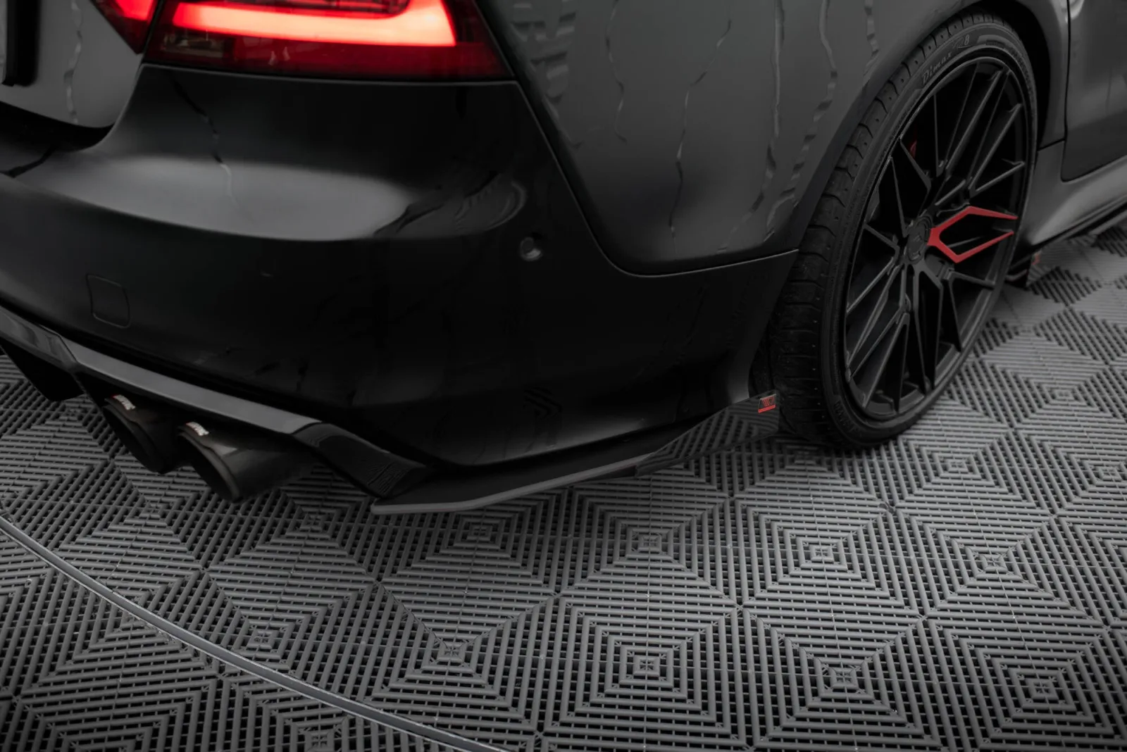 Rear Side Splitters Street Pro + Flaps compatible with Audi A7 S-Line C7