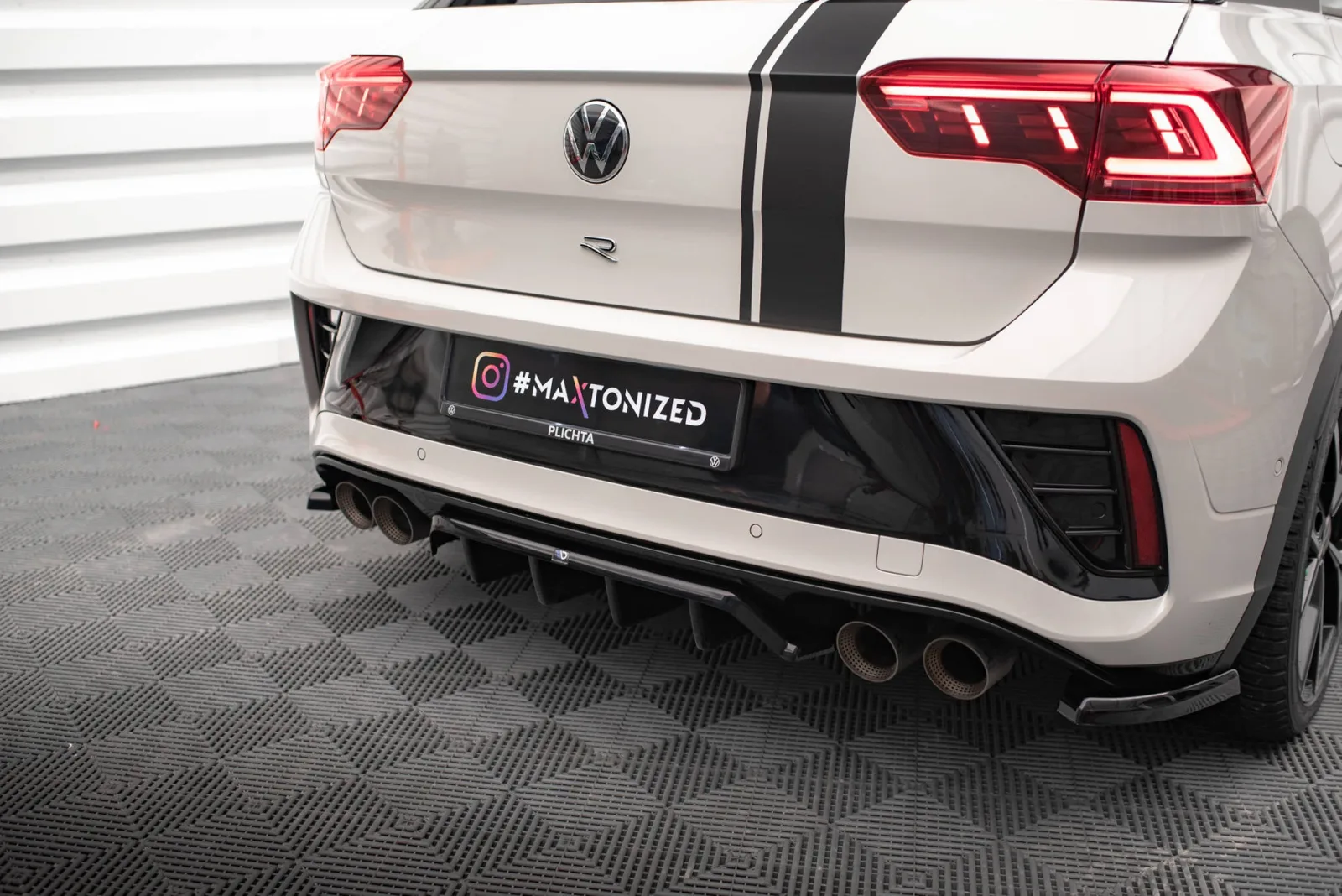 Rear Splitter (With Diffuser) compatible with Volkswagen T-Roc R / R-Line Mk1 Facelift