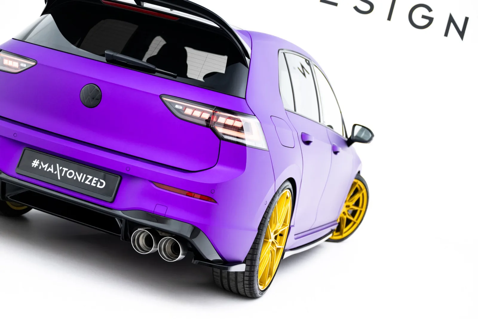 Rear Side Splitters V.2 compatible with Volkswagen Golf R Hatchback Mk8 Facelift