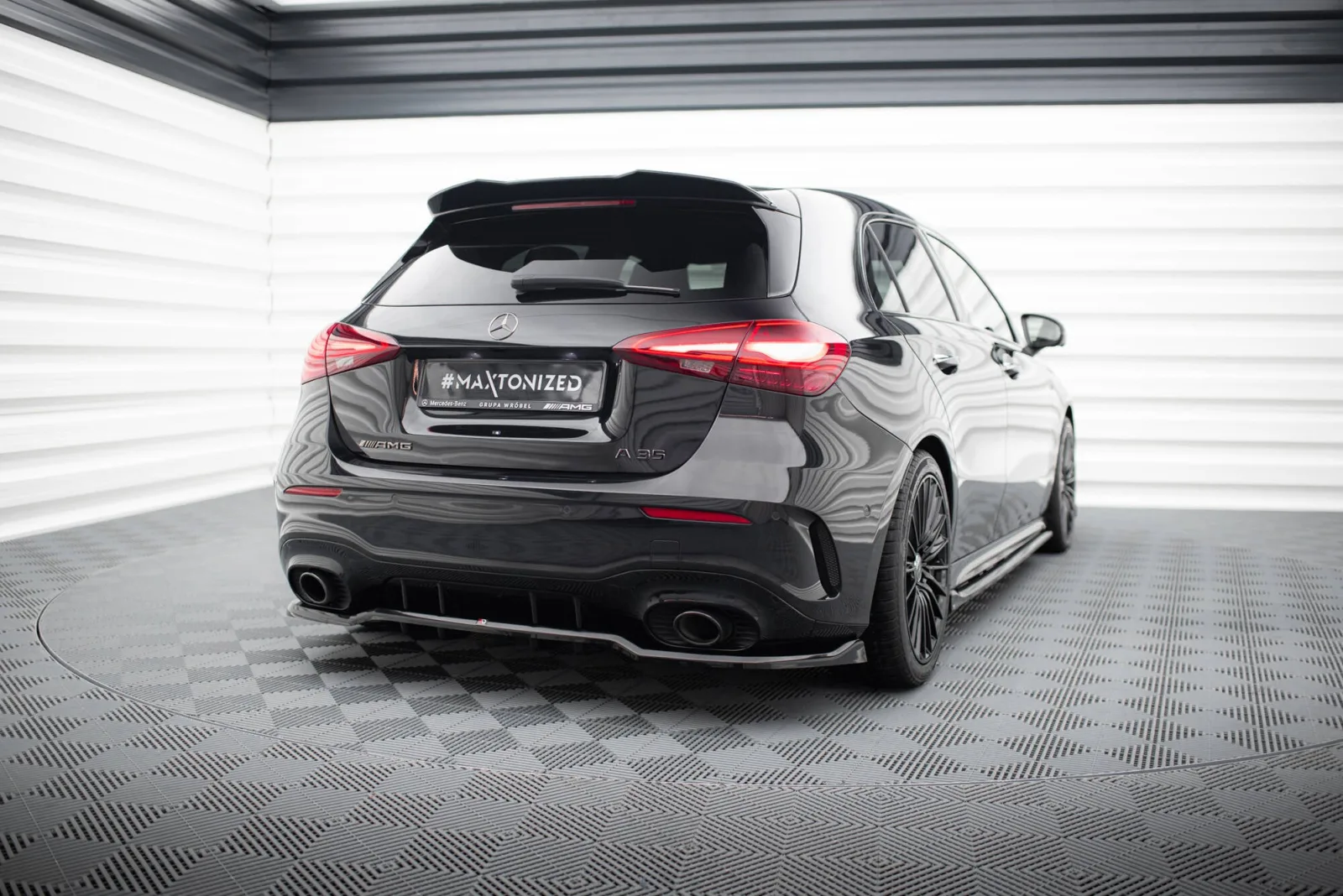 Rear Splitter (With Diffuser) compatible with Mercedes-AMG A35 Hatchback W177