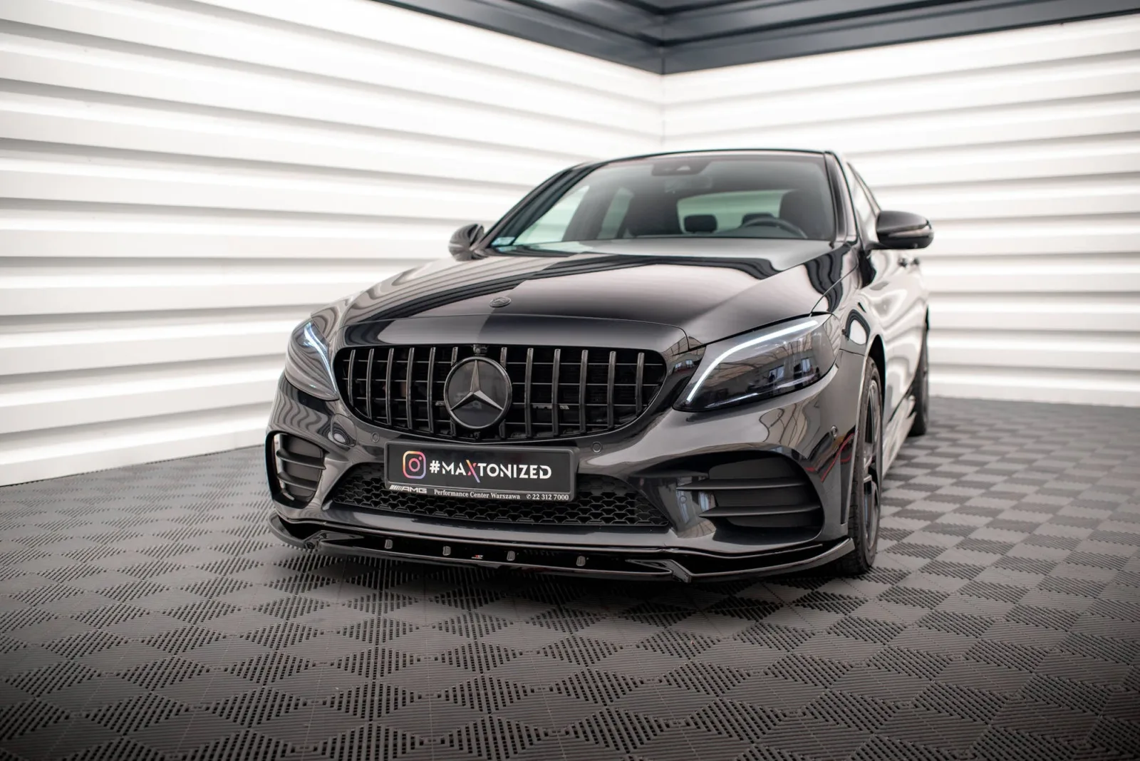 Front Splitter V.2 compatible with Mercedes-Benz C AMG Line Sedan / Coupe / Estate W205 / C205 / S205 Facelift