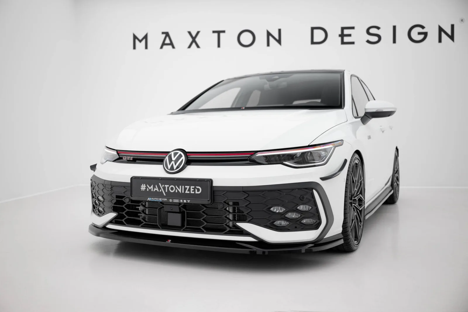 Front Splitter V.4 compatible with Volkswagen Golf GTI / GTE / R-Line Mk8 Facelift