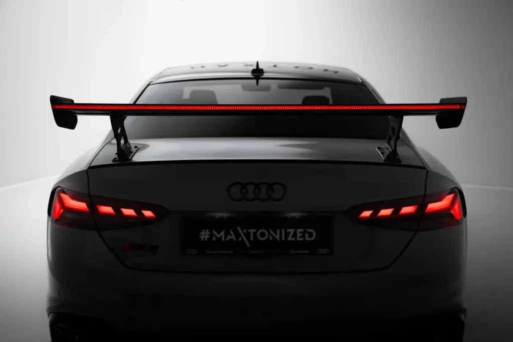 Carbon Spoiler With External Brackets V.2+ LED compatible with Audi A5 / A5 S-Line / S5 / RS5 Coupe F5 / F5 Facelift