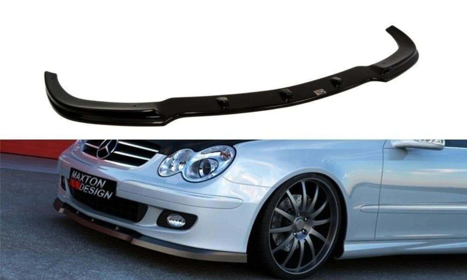 Front Splitter compatible with Mercedes CLK W209 Prefacelift, fits the standard version