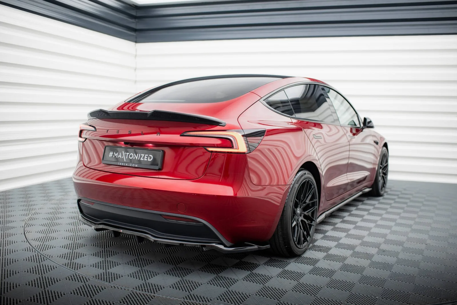 Rear Splitter (With Diffuser) V.2 compatible with Tesla Model 3 Project Highland(Facelift)