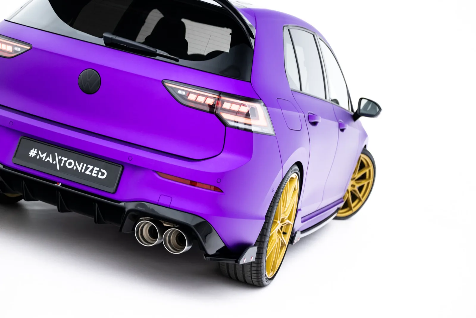 Rear Side Splitters V.5 + Flaps compatible with Volkswagen Golf R Hatchback Mk8 Facelift