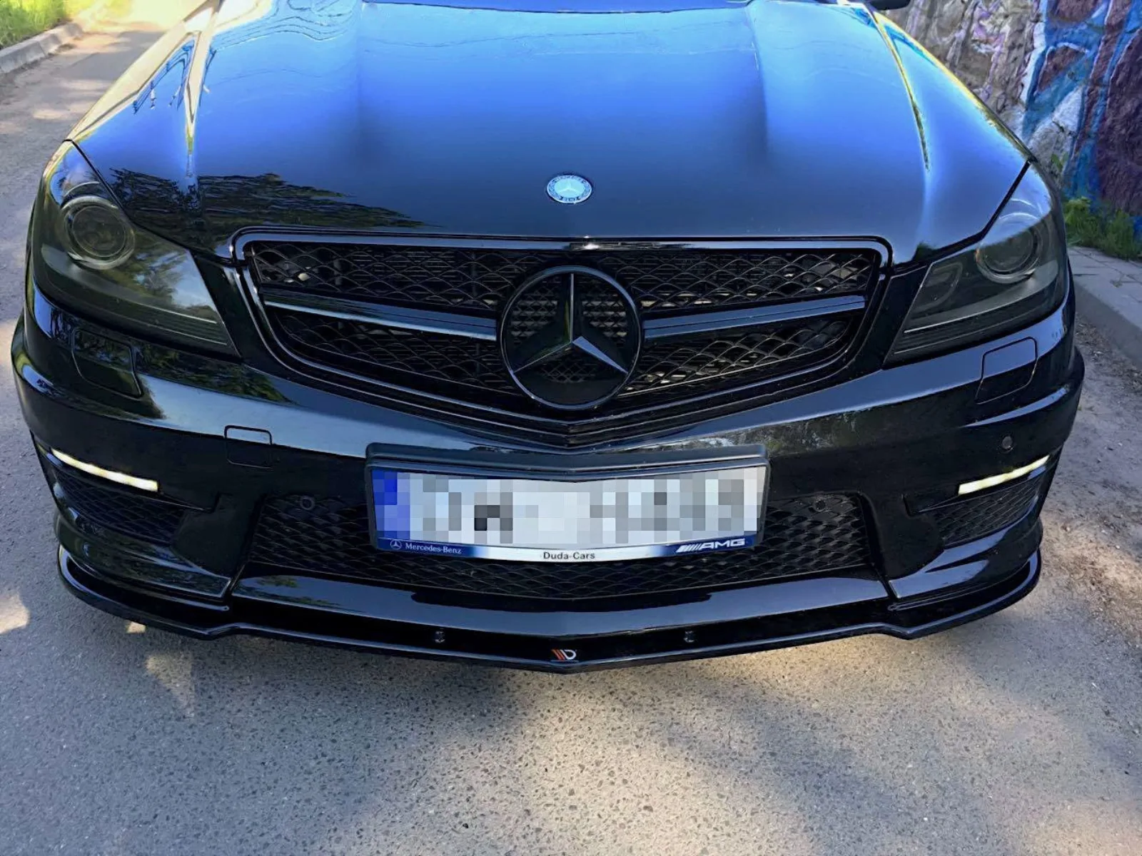 Front Splitter compatible with Mercedes-Benz C63 AMG Sedan / Estate W204 Facelift / S204 Facelift