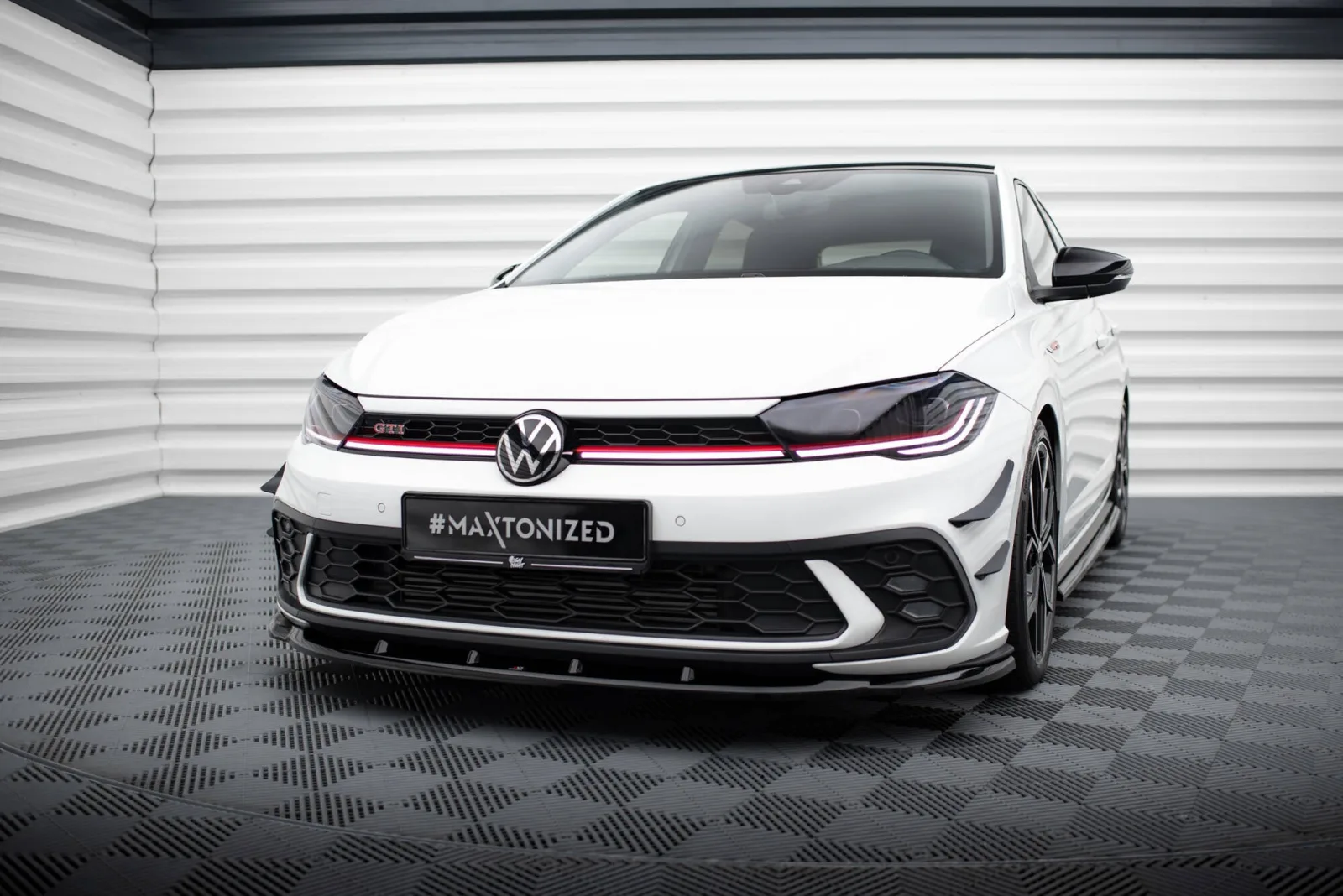 Front Splitter V.1 compatible with Volkswagen Polo GTI Mk6 Facelift