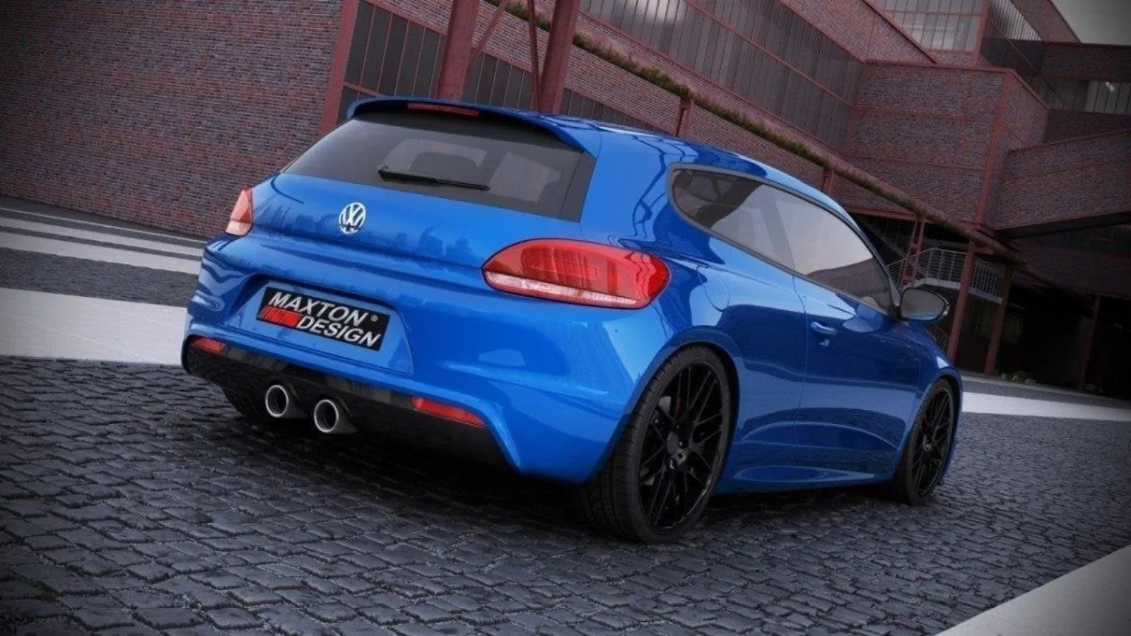 Rear Diffuser compatible with VW Scirocco 3R with two holes for exhaust