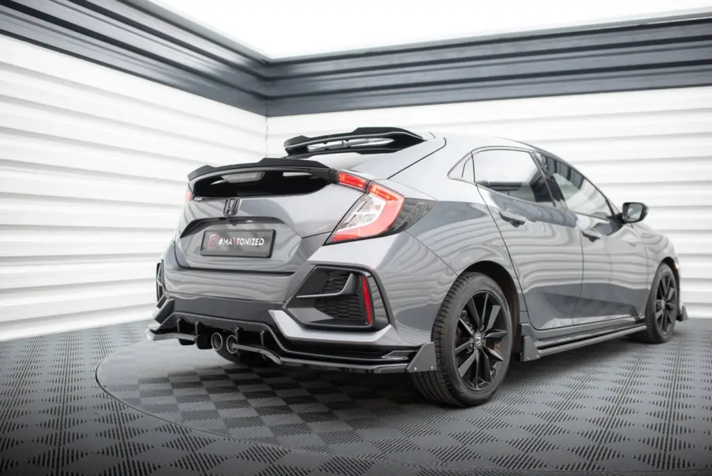 Rear Splitter V.1 (With Diffuser) + Flaps compatible with Honda Civic Sport Mk 10 Facelift