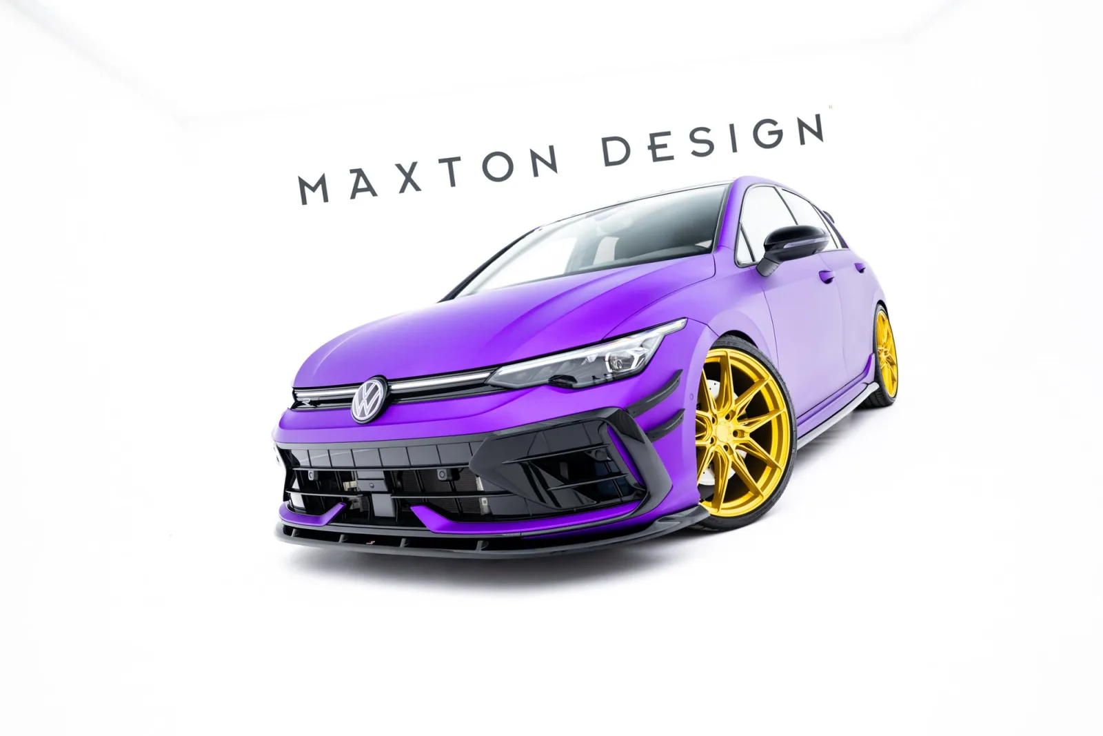 Front Splitter V.2 compatible with Volkswagen Golf R Hatchback Mk8 Facelift