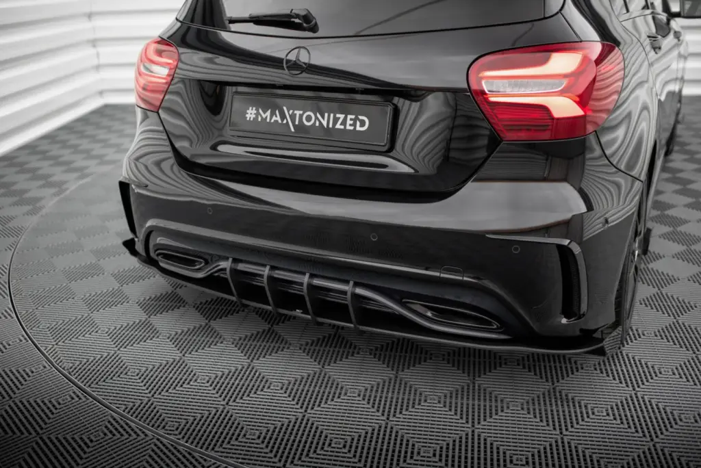 Rear Side Splitters Street Pro + Flaps compatible with Mercedes-Benz A AMG-Line W176 Facelift
