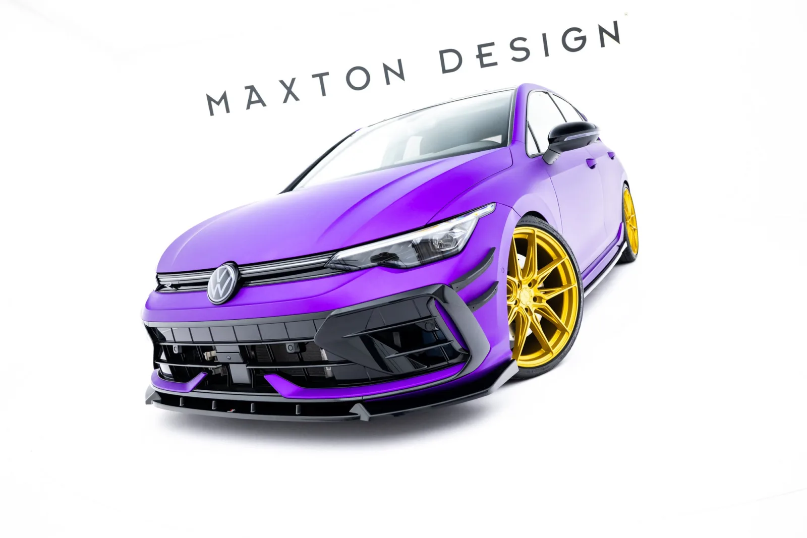 Front Splitter V.3 compatible with Volkswagen Golf R Hatchback Mk8 Facelift