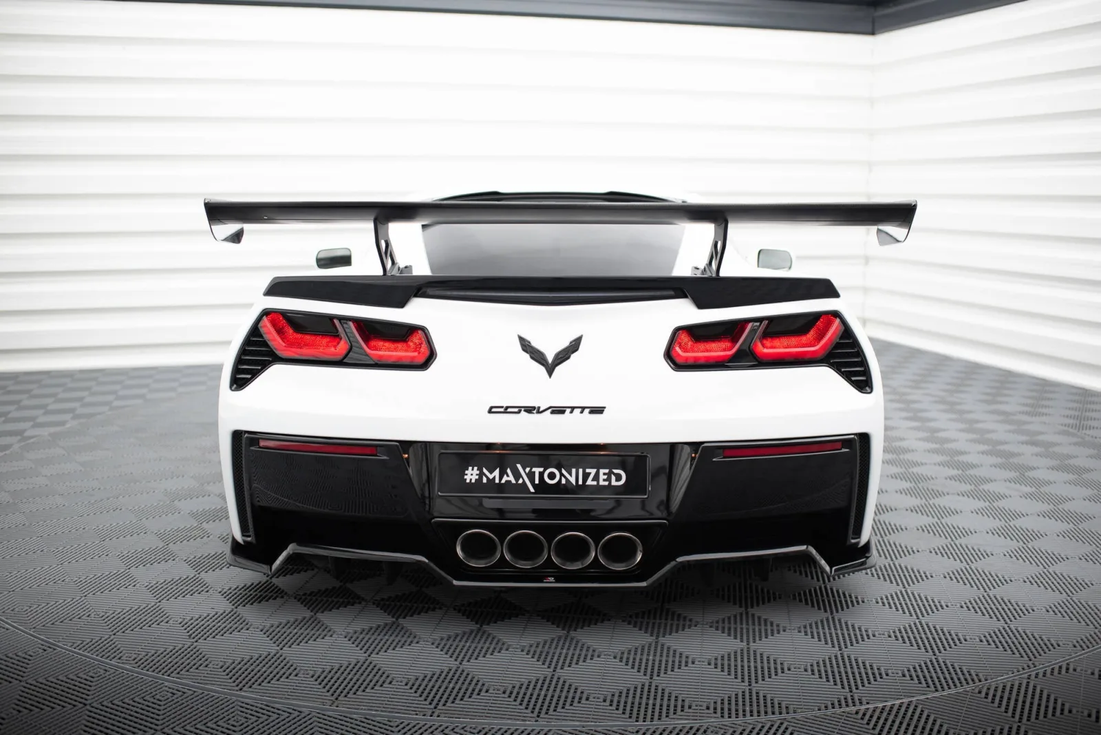 Carbon Spoiler With Internal Brackets compatible with Chevrolet Corvette Stingray / Grand Sport C7
