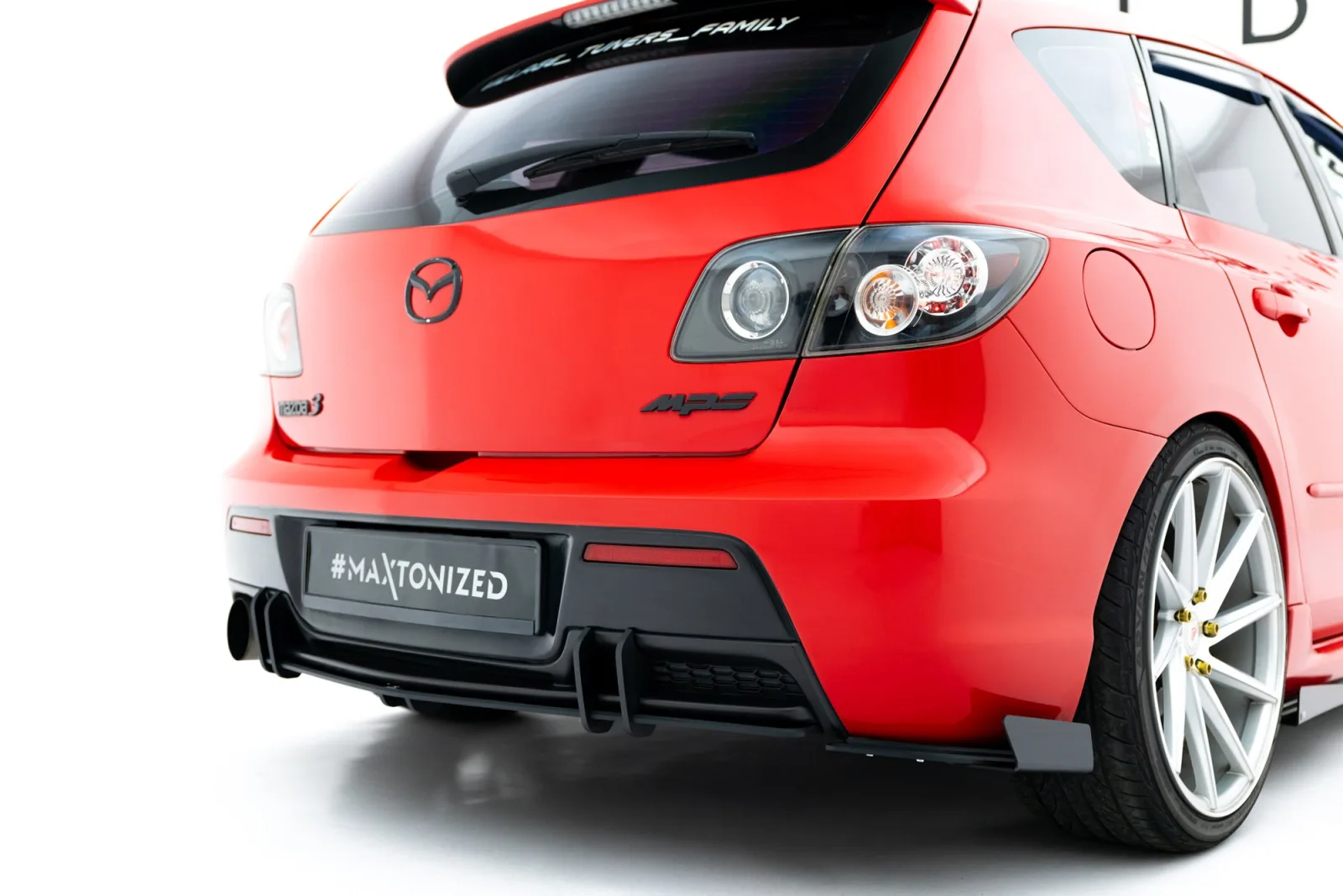 Rear Side Splitters Street Pro + Flaps compatible with Mazda 3 MPS Mk1 Version EU