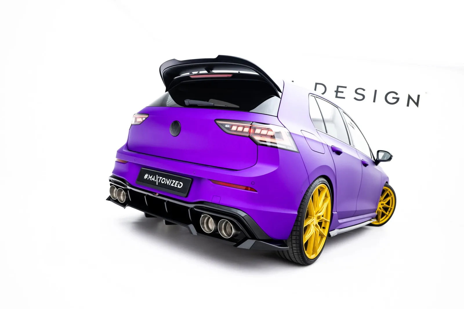 Rear Splitter (With Diffuser) V.2 compatible with Volkswagen Golf R Hatchback Mk8 / Mk8 Facelift