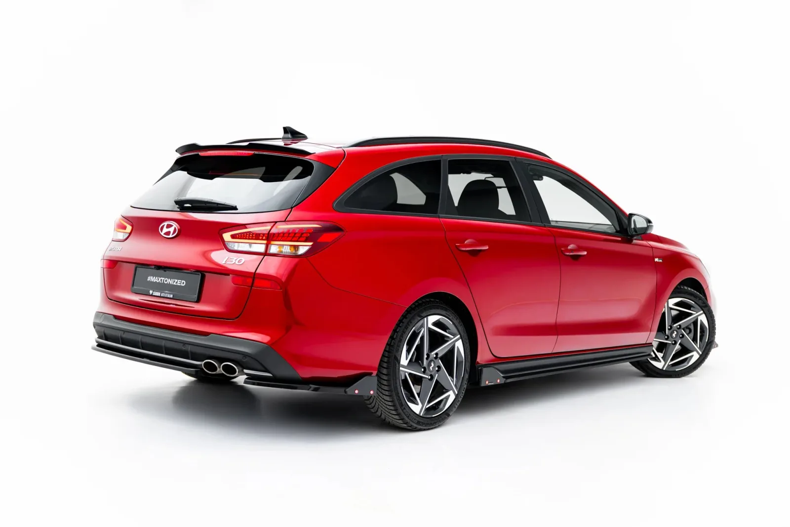 Rear Side Splitters V.2 + Flaps compatible with Hyundai I30 N-Line Wagon Mk3 Facelift